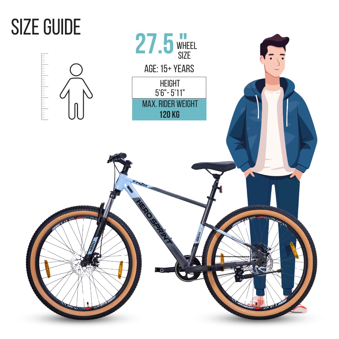 Wheel Size On 29er Hero Enzo MTB Cycle For Men Single Speed 18