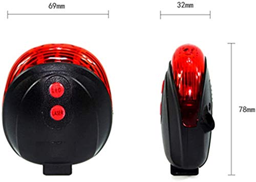 PROTOS INDIA.NET ™ Bike Cycle Light Laser Tail Light 5 LED 7 Mode Rechargeable Safety Rear Warning Back Rear Bicycle Light