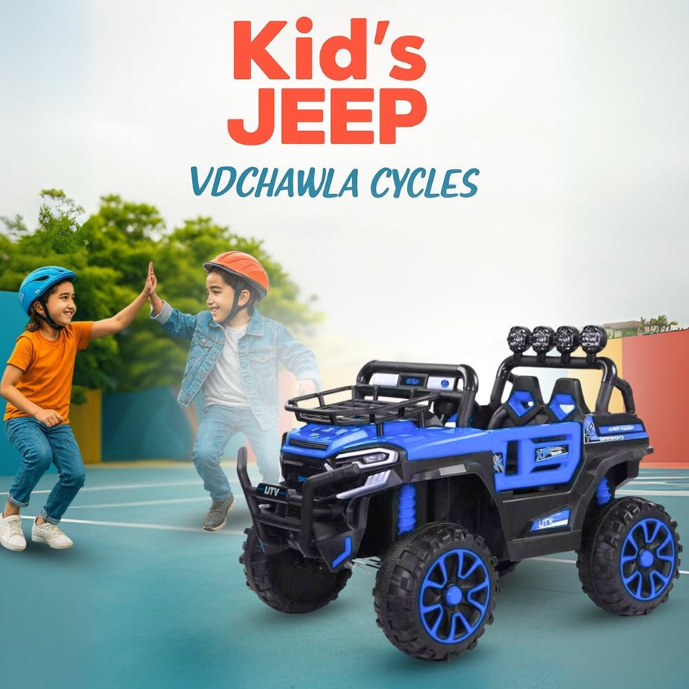 6188 Ride On Jeep for Kids (blue, Battery Operated 4x4)