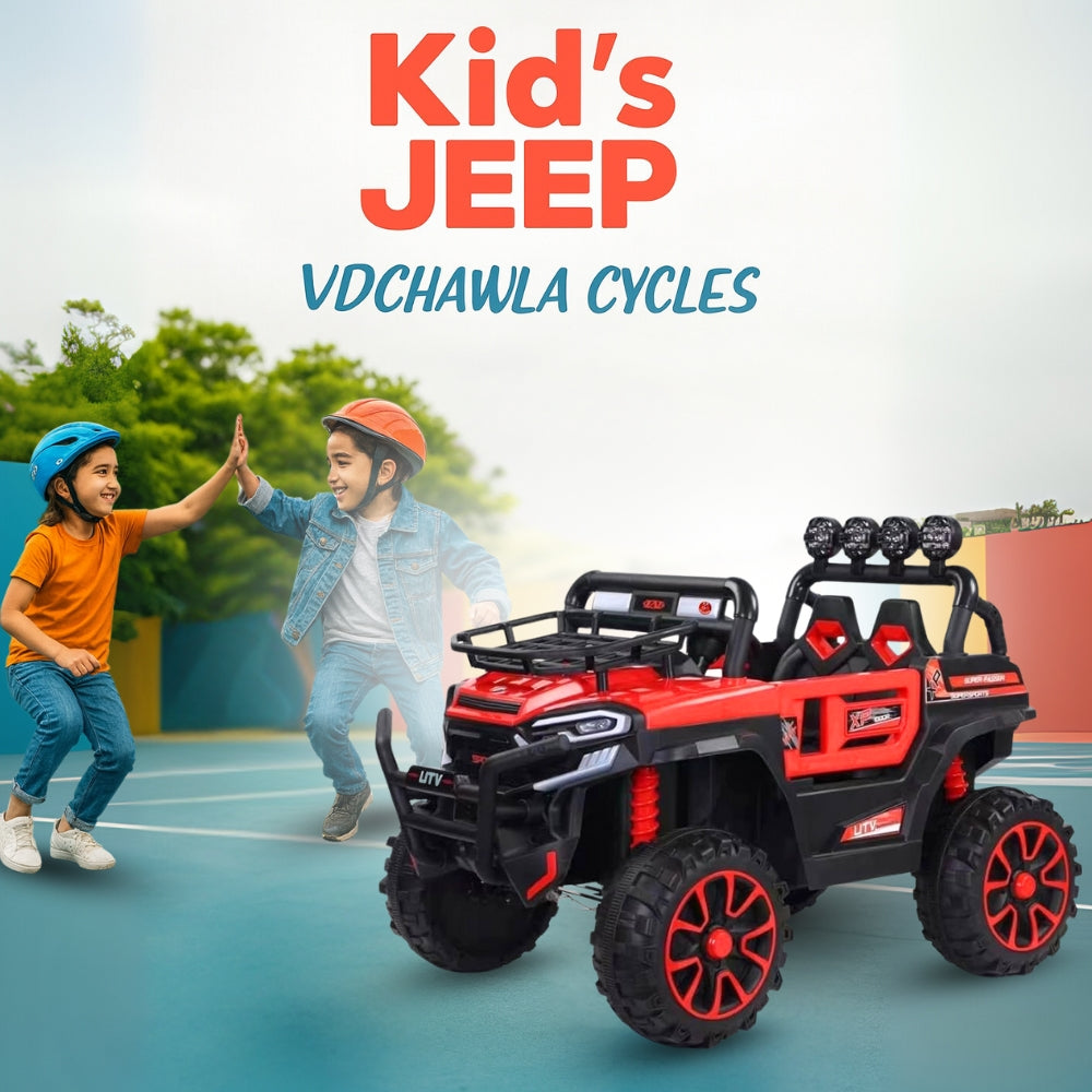 6188 Ride On Jeep for Kids (Red, Battery Operated 4x4)