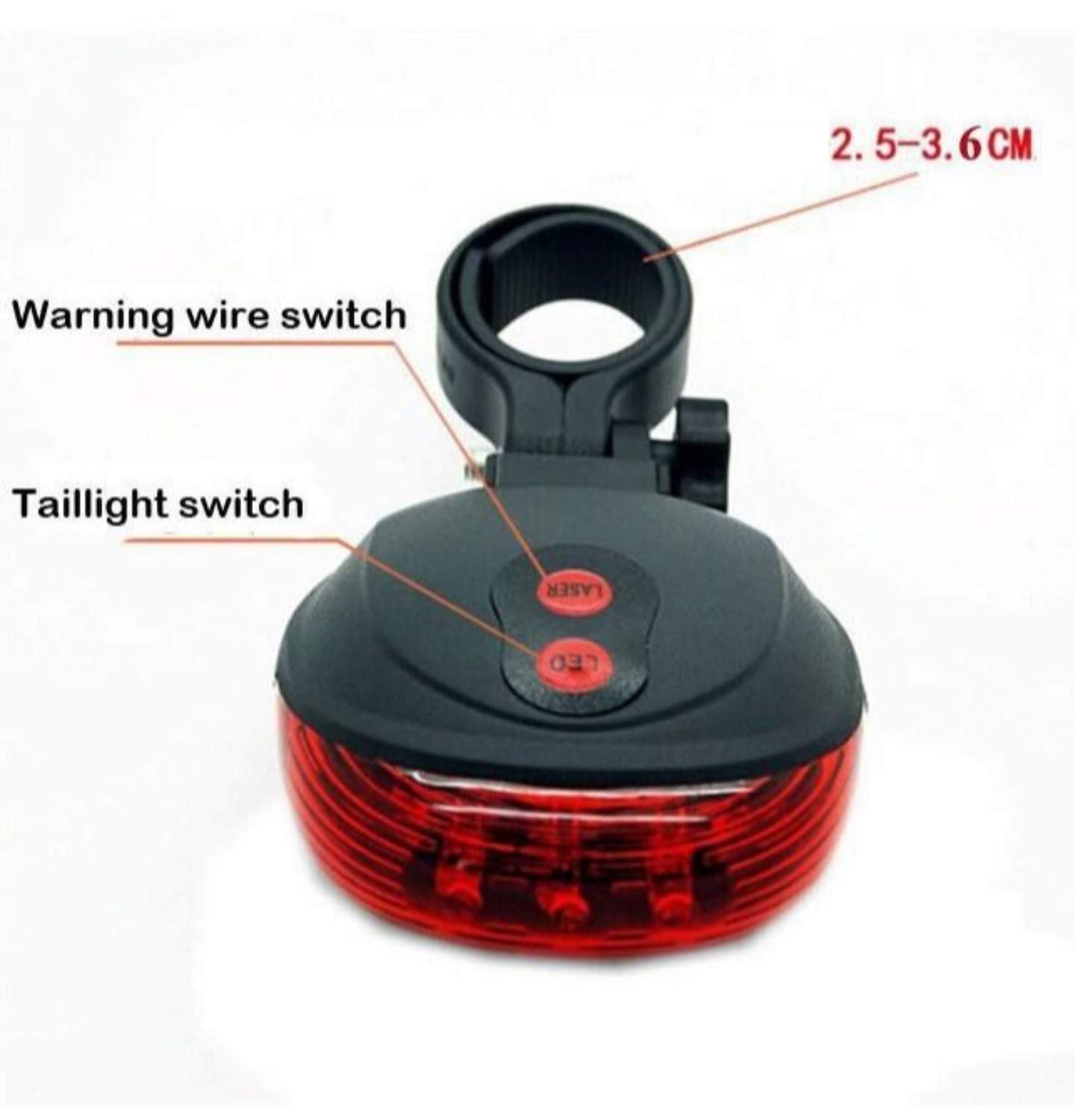 PROTOS INDIA.NET ™ Bike Cycle Light Laser Tail Light 5 LED 7 Mode Rechargeable Safety Rear Warning Back Rear Bicycle Light