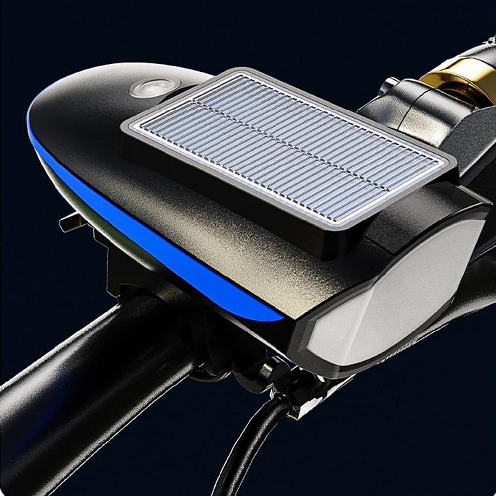 Techista Solar & USB Rechargeable (both options)- Cycle Light - (3 Modes) Cycle Light and Horn | Cycle LED Front Light | Cycle Headlight | Cycle Bell (Color May Vary)- charge with sun light