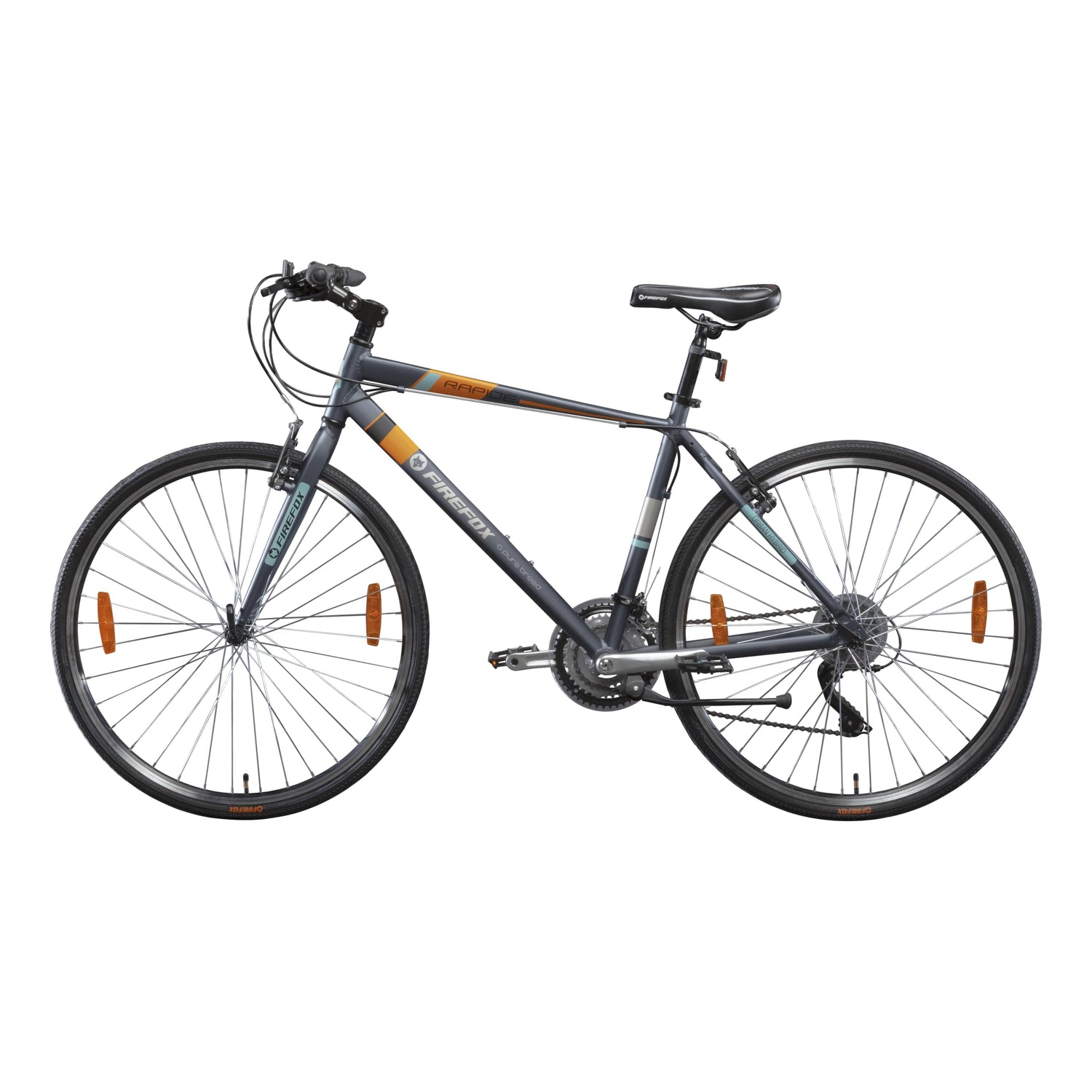 Firefox Rapide 700C side view – hybrid cycle with front suspension