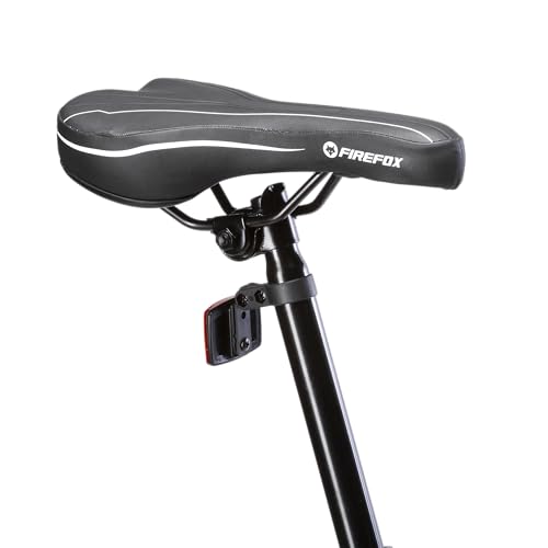 Padded saddle seat of Firefox Rapide hybrid bike