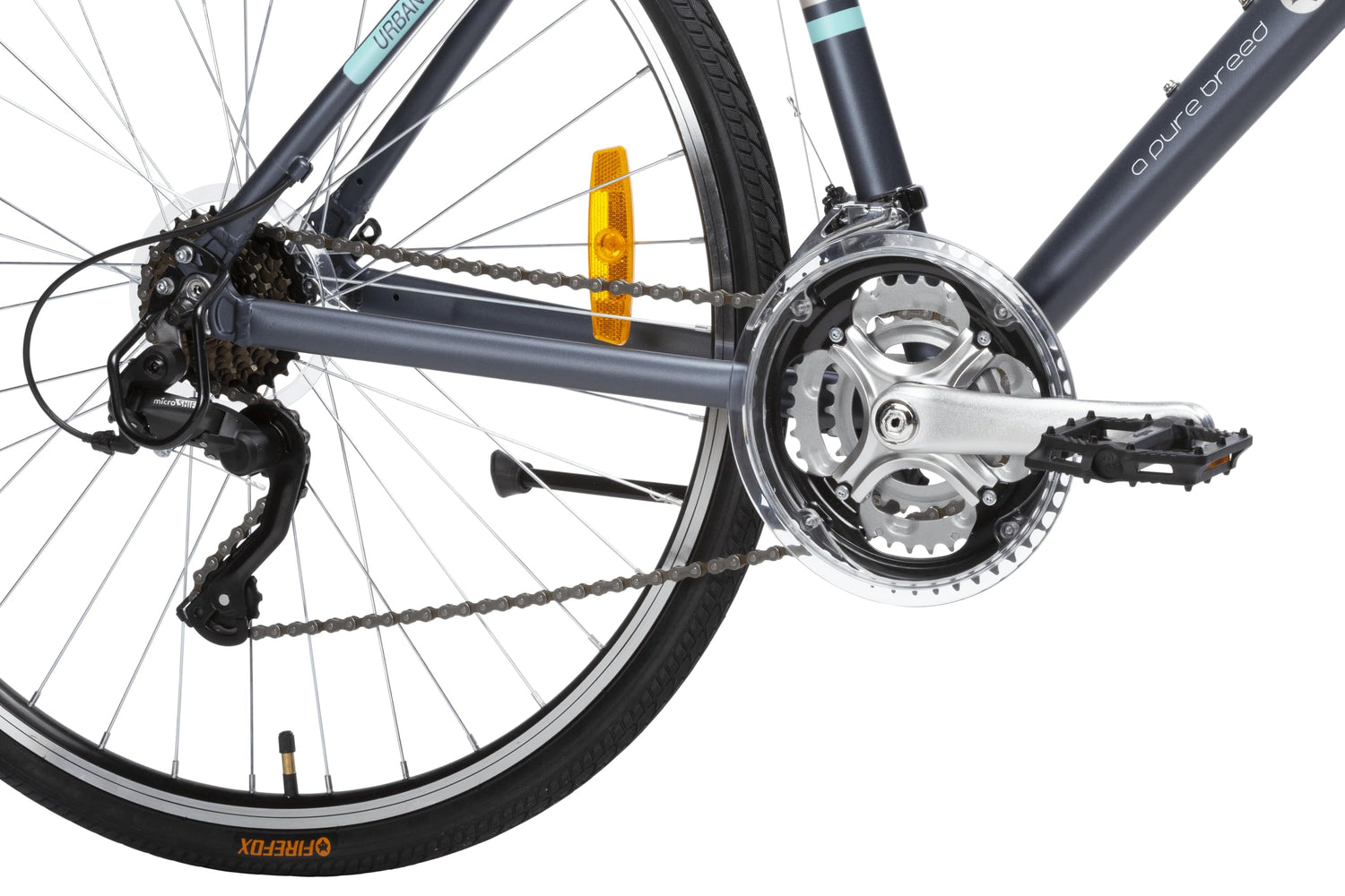 Rear gear system close-up – Firefox Rapide Shimano 21-speed cycle