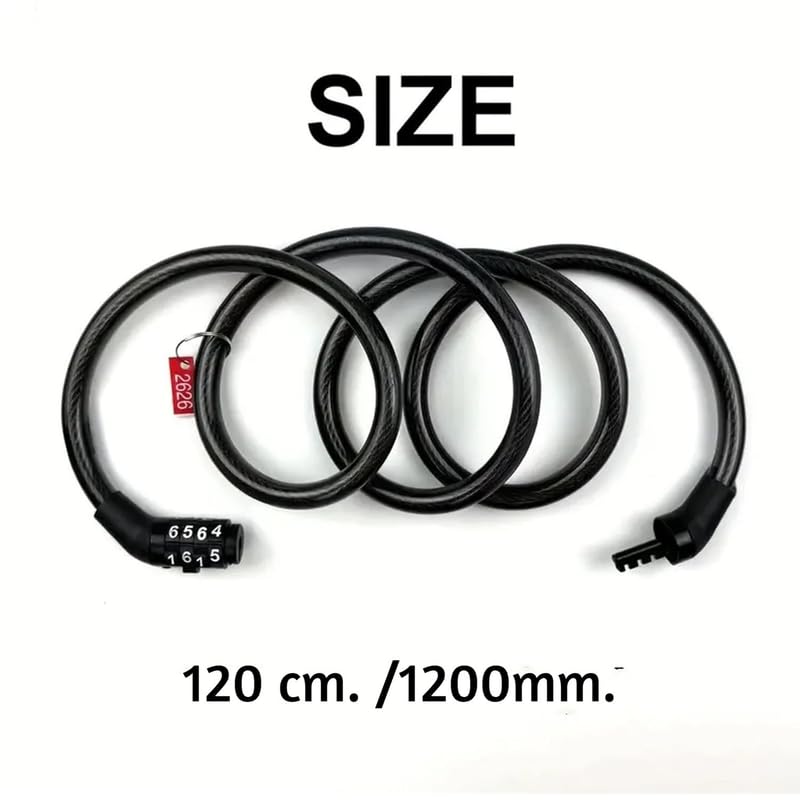 "12cm 4-digit combination number lock for cycle – compact and durable cable lock for bike security"

