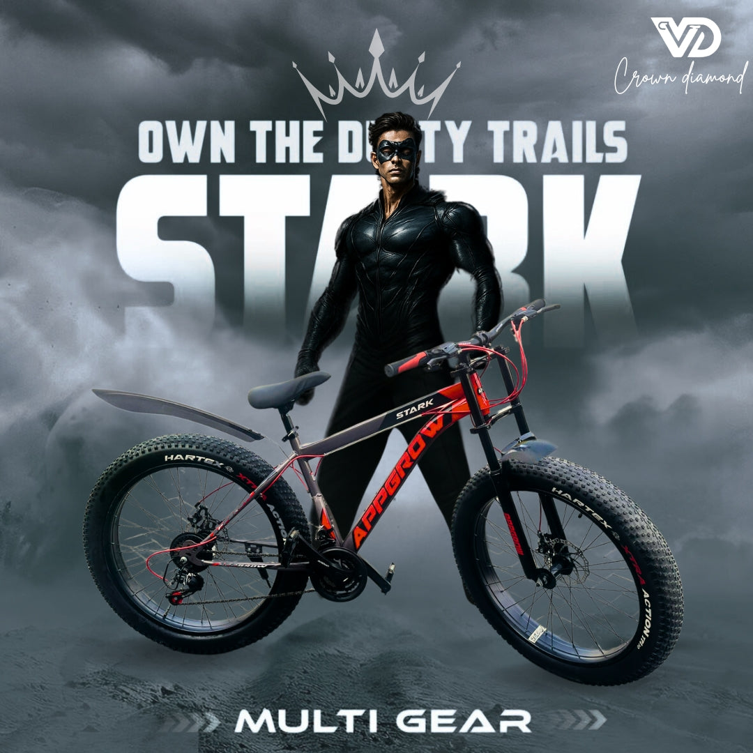 cycles with gear 26T Crown Suspension Fatbike (Diamond Frame) – Front Suspension