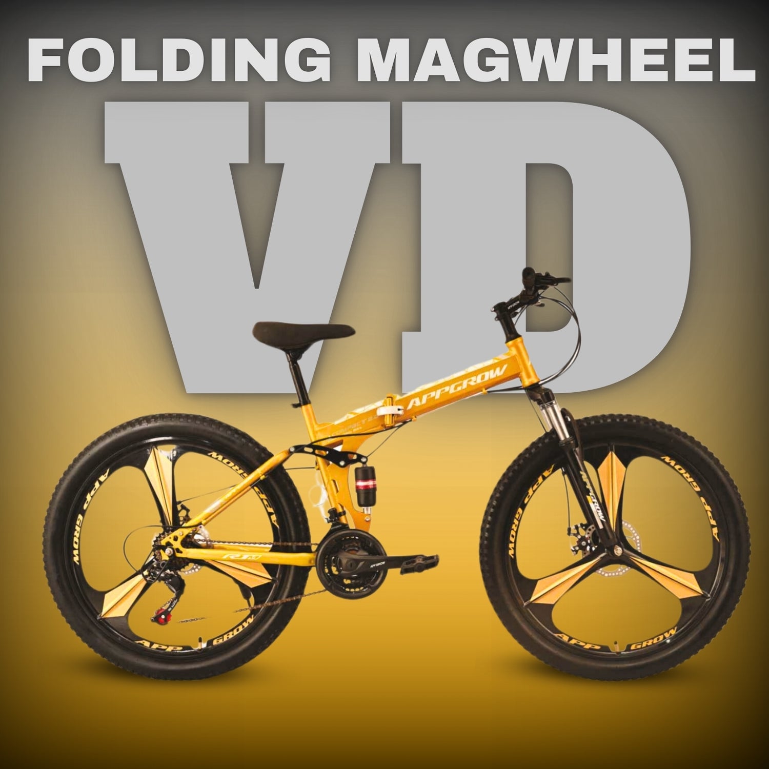 Folding mechanism of Appgrow foldable bike Gold