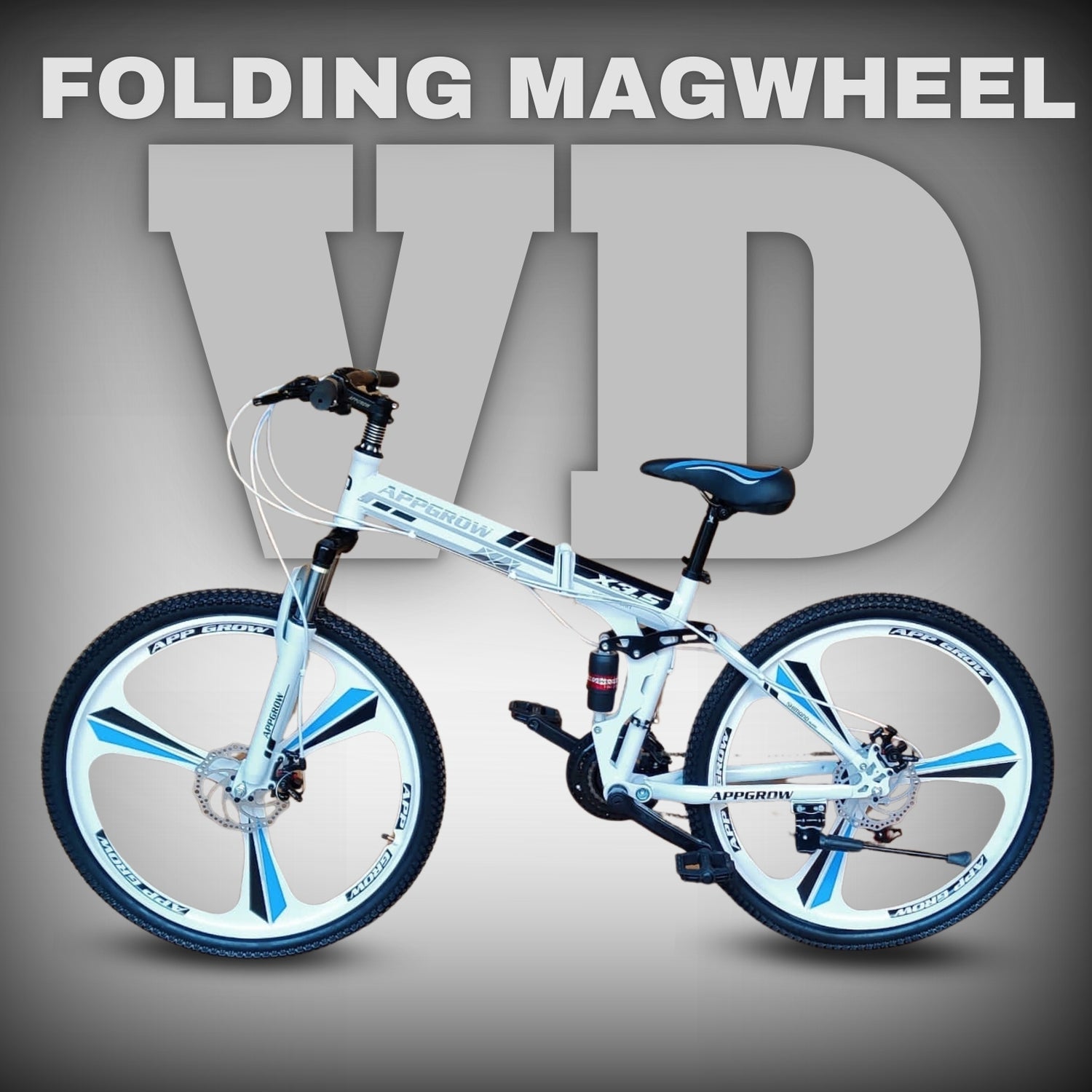 Folded Appgrow adult cycle – compact view White