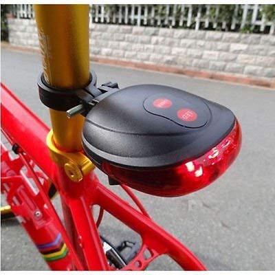 PROTOS INDIA.NET ™ Bike Cycle Light Laser Tail Light 5 LED 7 Mode Rechargeable Safety Rear Warning Back Rear Bicycle Light