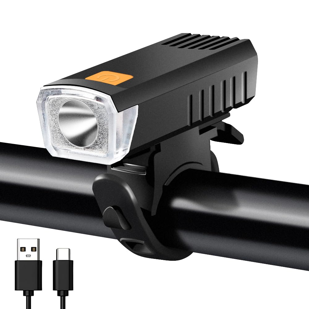 VICTGOAL Cycle Light Type-C Rechargeable Front Light for Cycle Waterproof High Bright Anti-Glare Bicycle Light with 3 Lighting Modes for Night Riding (Black)