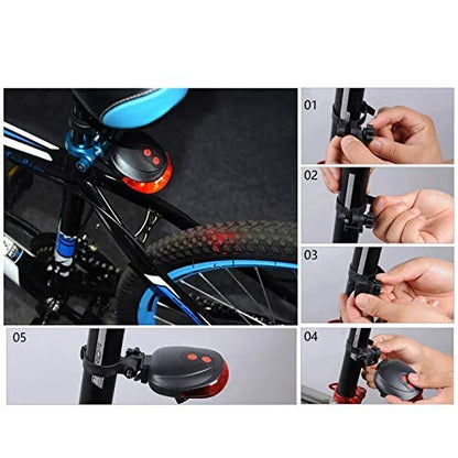PROTOS INDIA.NET ™ Bike Cycle Light Laser Tail Light 5 LED 7 Mode Rechargeable Safety Rear Warning Back Rear Bicycle Light