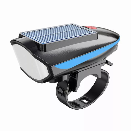 Techista Solar & USB Rechargeable (both options)- Cycle Light - (3 Modes) Cycle Light and Horn | Cycle LED Front Light | Cycle Headlight | Cycle Bell (Color May Vary)- charge with sun light