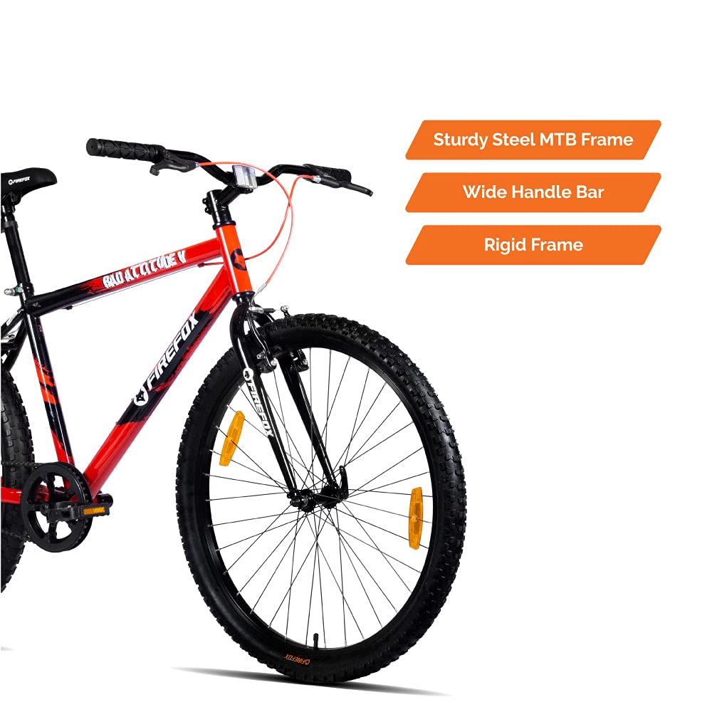 Firefox Bikes Bad Attitude 5-27.5T, Single Speed MTB Rigid Cycle I First Free Service Available, Frame: 18 Inches, Unisex Adult, Red - 98% Assembled Cycle