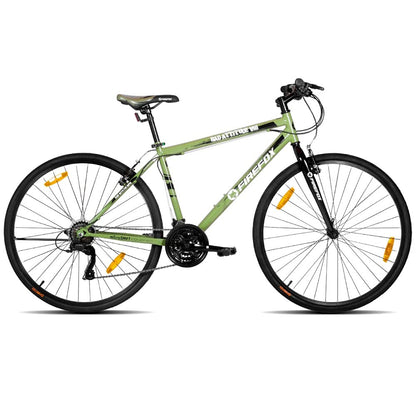 Firefox Bikes Unisex Bad Attitude 8-700C, 21 Speed City Bike I Frame Size: 19.5 inch Bicycle with First Service Available- Green, Black, L - 98% Assembled Cycle