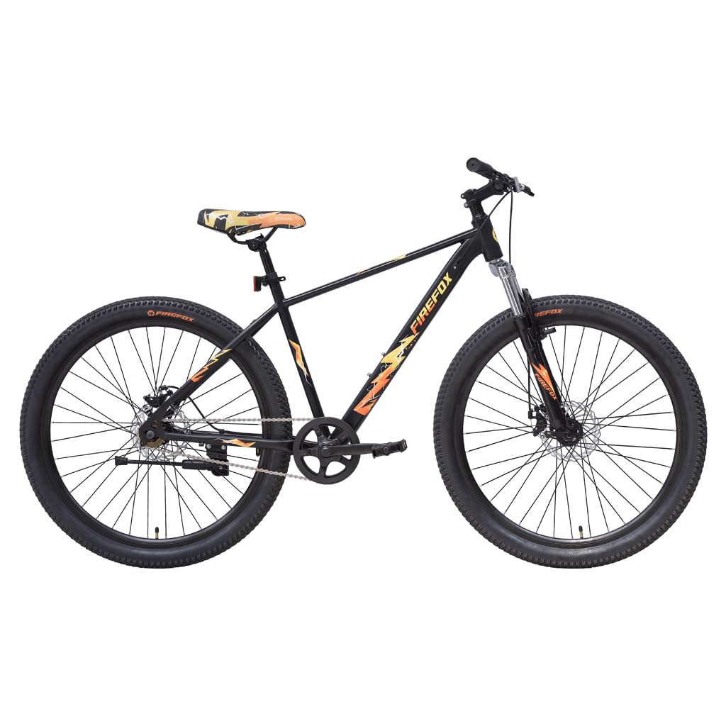 Firefox Tremor X 27.5 D Single Speed Bicycle for Mens | Internal Cable Routing | Mechanical Suspension Fork | Disc Brake | Black | 98% Assembled Cycle