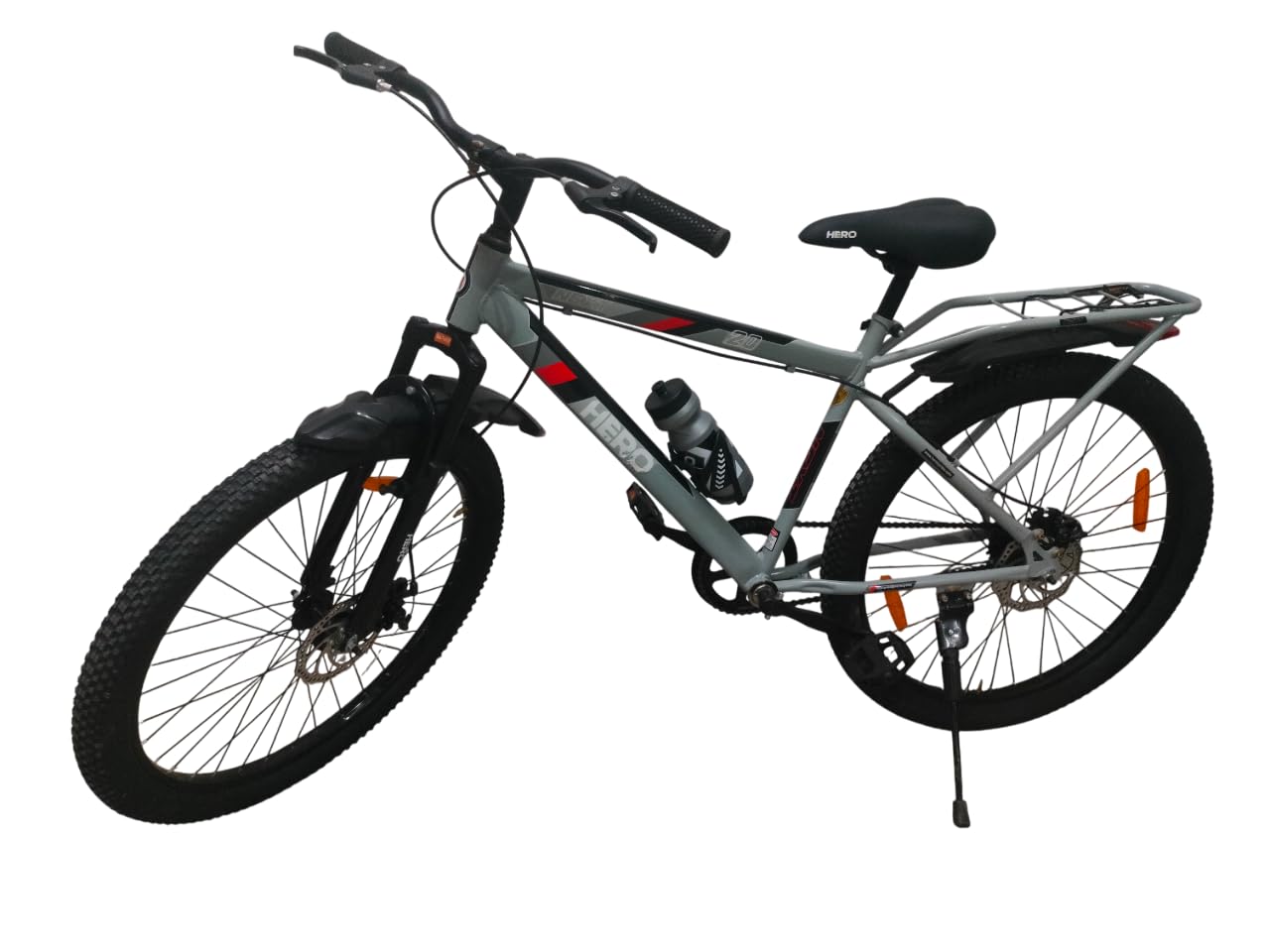 Hero Next 26T Single Speed Mountain Bicycle with Carrier | Steel Frame | Grey