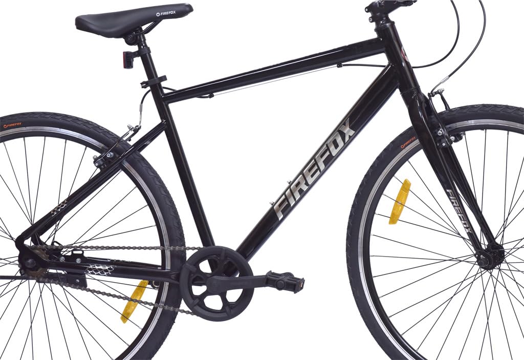 FIREFOX Whiplash 700C T Hybrid Cycle/City Bike (Single Speed, Black) | Ideal for Mens | 98% Assembled Cycle