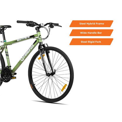 Firefox Bikes Unisex Bad Attitude 8-700C, 21 Speed City Bike I Frame Size: 19.5 inch Bicycle with First Service Available- Green, Black, L - 98% Assembled Cycle