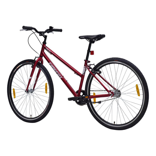 Firefox Avalon 700C Hybrid/City Single Speed Bicycle for Mens | Lightweight Frame | Rigid Fork | Steel V Brake | 98% Assembled Cycle | Red