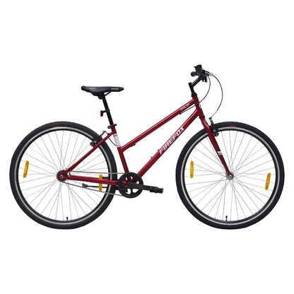 Firefox Avalon 700C Hybrid/City Single Speed Bicycle for Mens | Lightweight Frame | Rigid Fork | Steel V Brake | 98% Assembled Cycle | Red