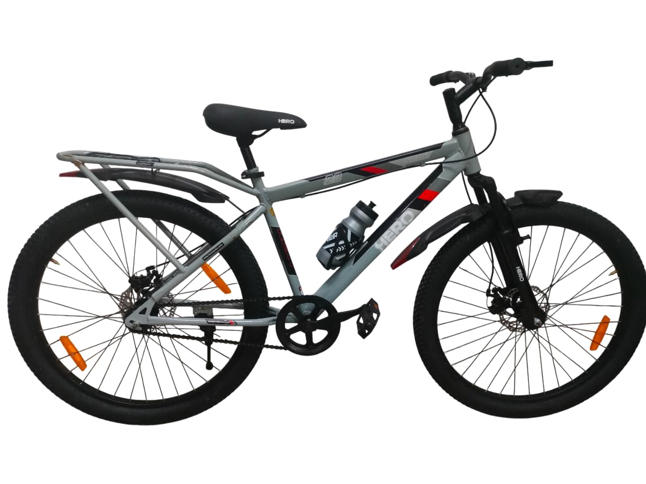 Hero Next 26T Single Speed Mountain Bicycle with Carrier | Steel Frame | Grey