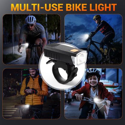 VICTGOAL Cycle Light Type-C Rechargeable Front Light for Cycle Waterproof High Bright Anti-Glare Bicycle Light with 3 Lighting Modes for Night Riding (Black)