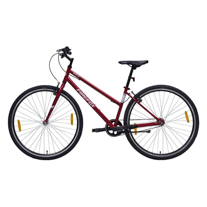 Firefox Avalon 700C Hybrid/City Single Speed Bicycle for Mens | Lightweight Frame | Rigid Fork | Steel V Brake | 98% Assembled Cycle | Red