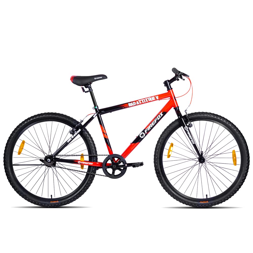 Firefox Bikes Bad Attitude 5-27.5T, Single Speed MTB Rigid Cycle I First Free Service Available, Frame: 18 Inches, Unisex Adult, Red - 98% Assembled Cycle