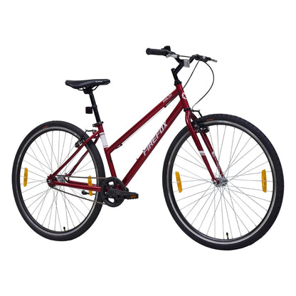 Firefox Avalon 700C Hybrid/City Single Speed Bicycle for Mens | Lightweight Frame | Rigid Fork | Steel V Brake | 98% Assembled Cycle | Red