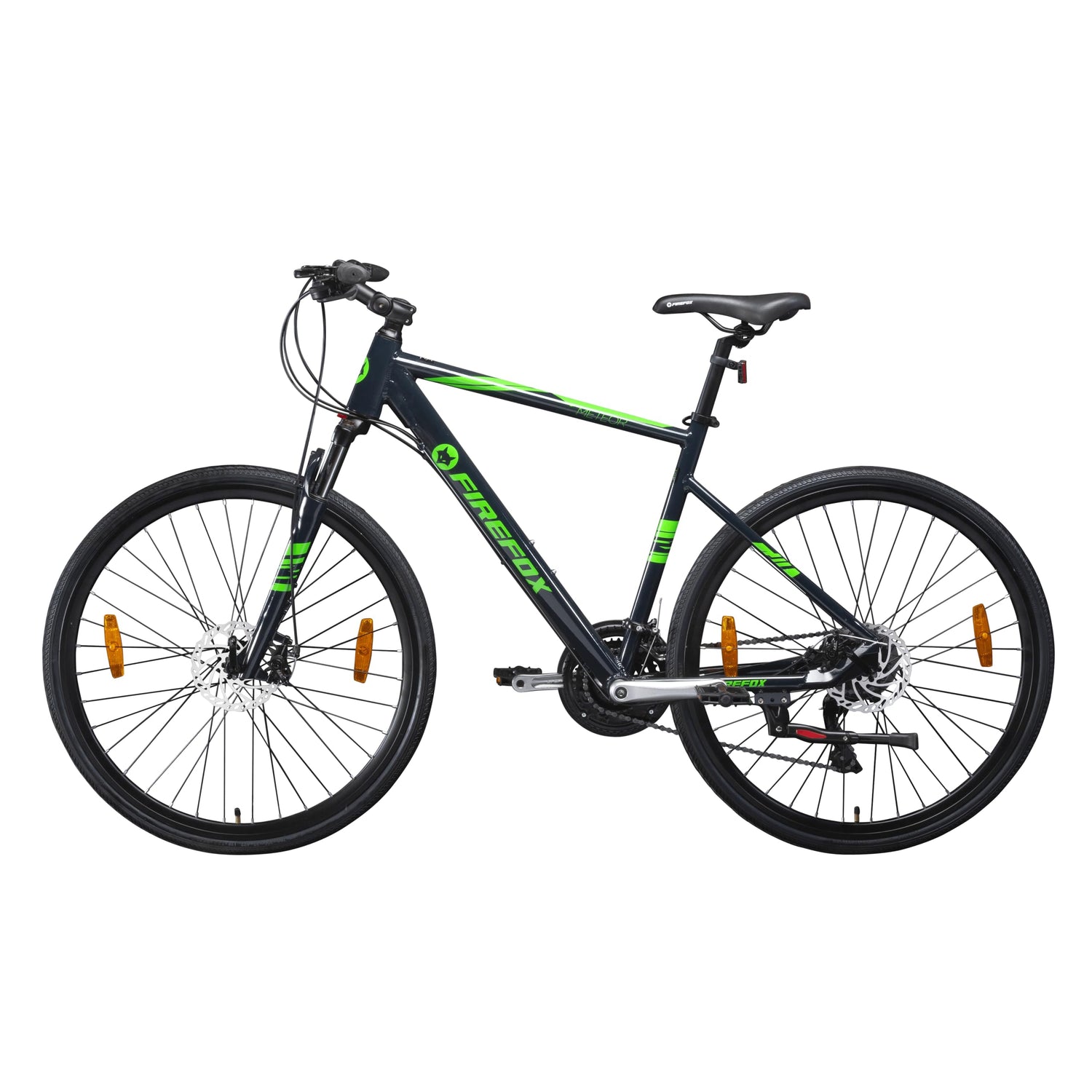 FIREFOX Meteor 700C Hybrid City Bike – 21 Gear, Black | Alloy Frame | Disc Brakes