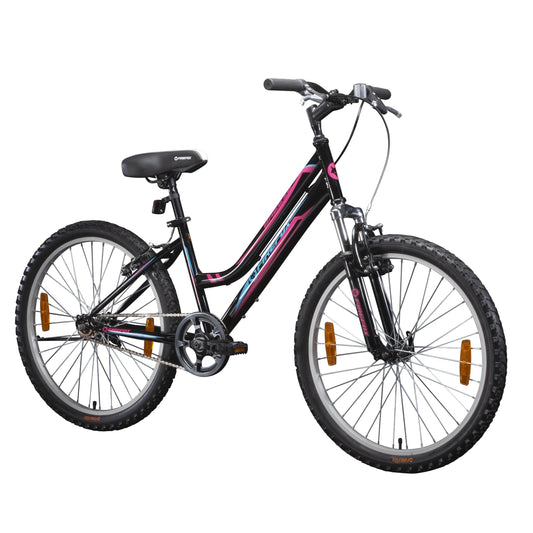 FIREFOX Breeze 24T Hybrid Bicycle for Womens | Black | Frame:14 Inches | Single Speed | 98% Assembled Cycle | Lightweight Fame | Front Suspension