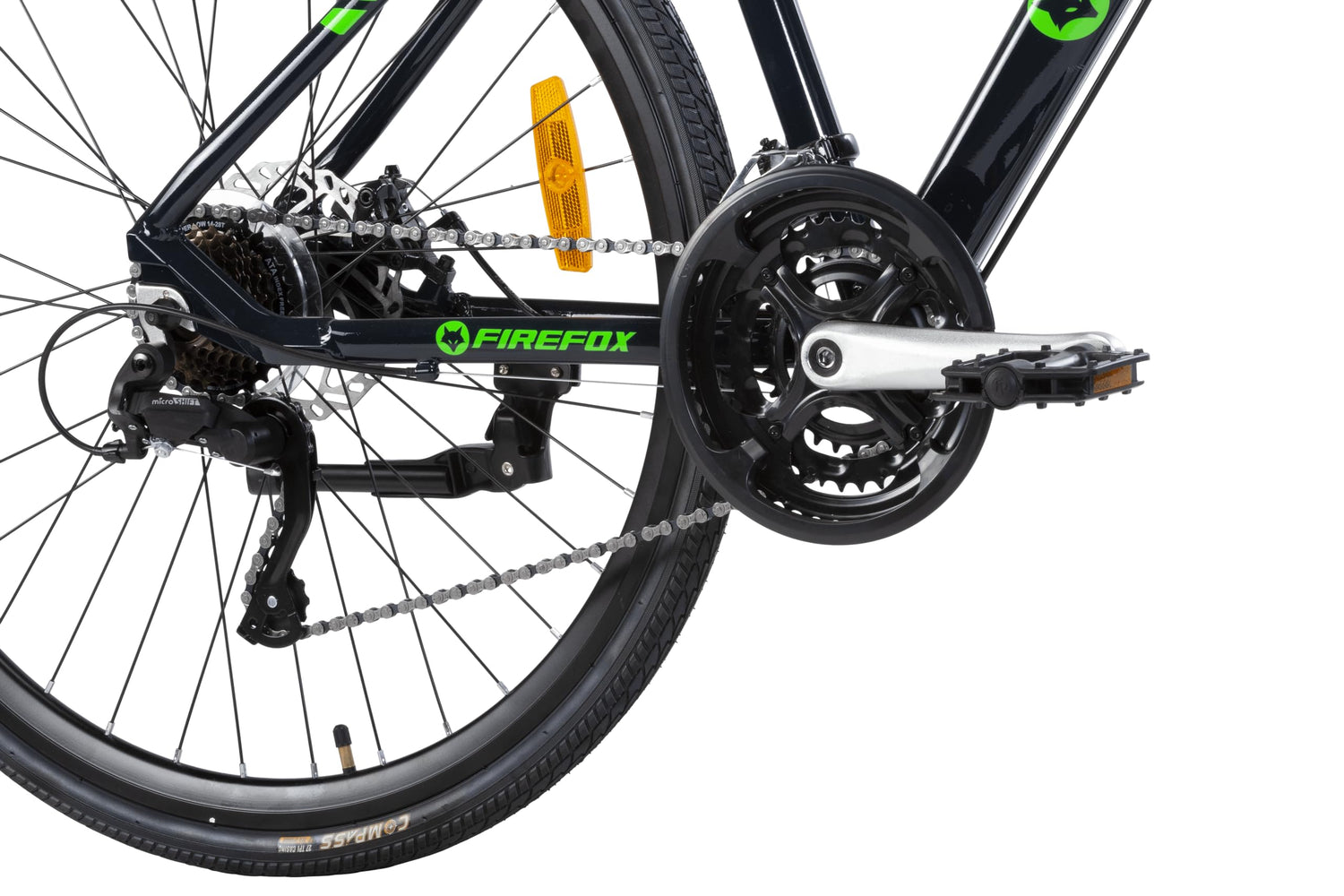FIREFOX Meteor 700C Hybrid City Bike – 21 Gear, Black | Alloy Frame | Disc Brakes
