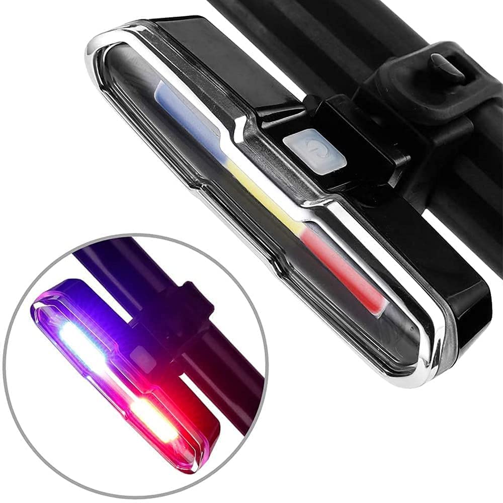 Bicycle light with close-up inset showing LED lights on a white background