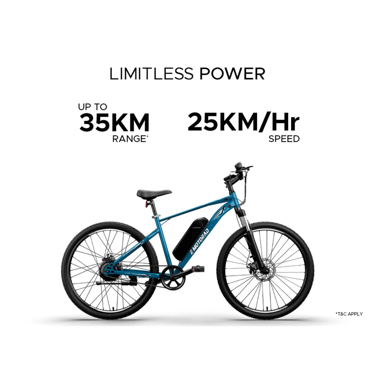 EMotorad X1 27.5T blue electric cycle high tensile steel frame