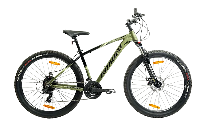 Hercules Roadeo Ryken alloy frame MTB cycle side view with 21 speed gears