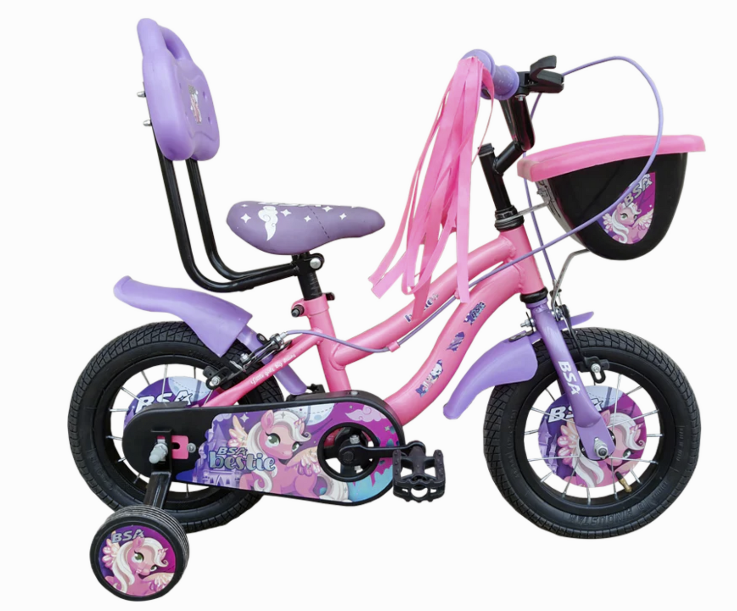 BSA Bestie Bicycle for Kids | Girls Cycle with Basket & Chain Cover