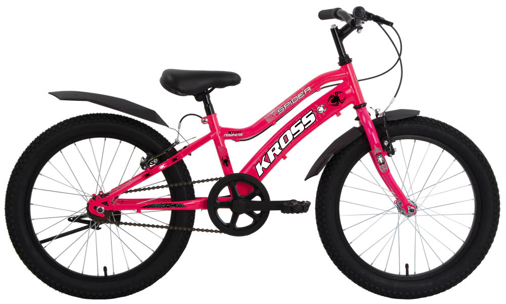 KROSS Spider Kids Cycle | Single Speed | Steel Frame | V Brakes | Boys & Girls Bicycle