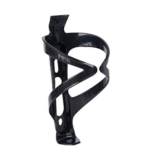 Lightweight black bicycle water bottle holder with sleek design on a white background.
