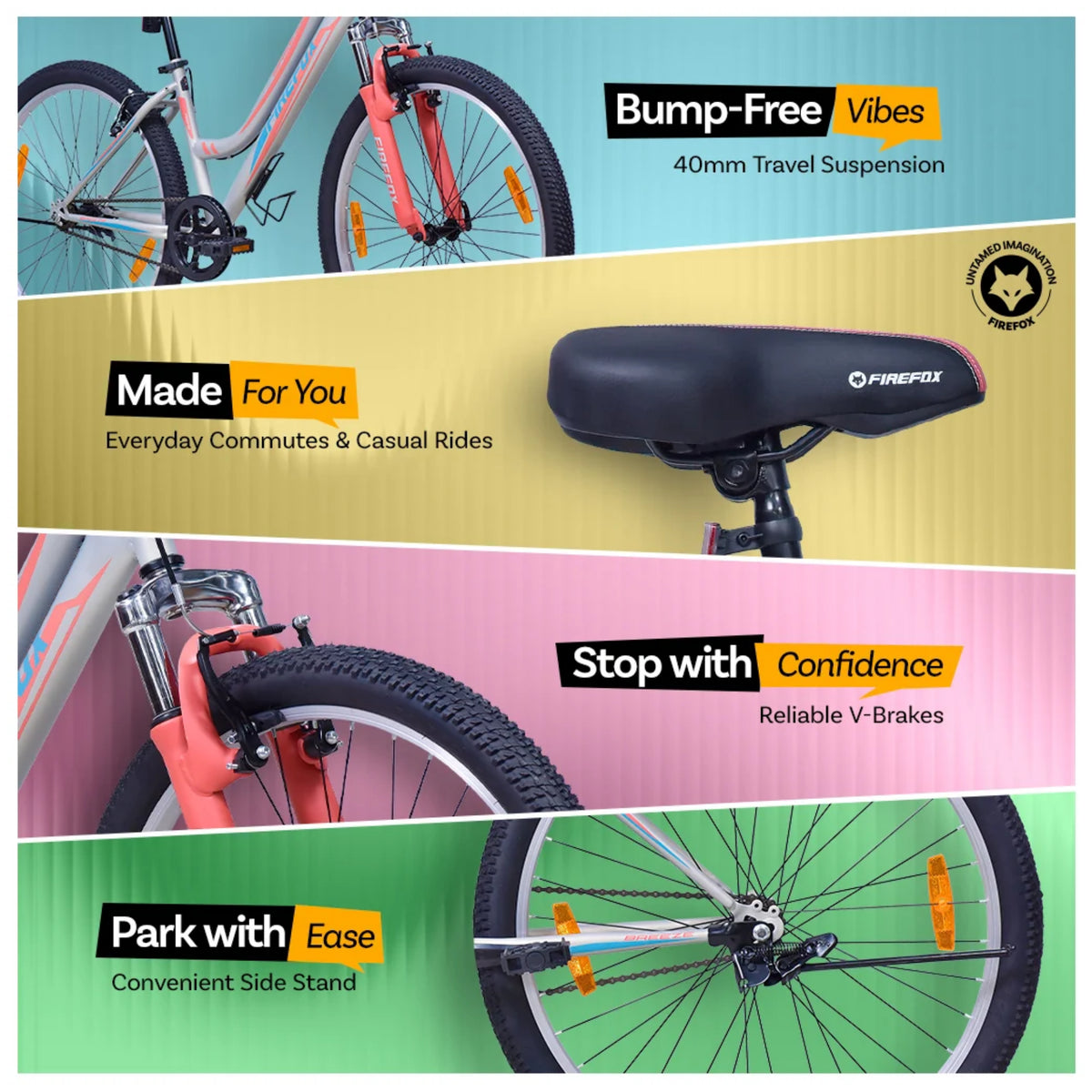 Firefox Breeze 24 & 26T Single Speed City Cycle for Women