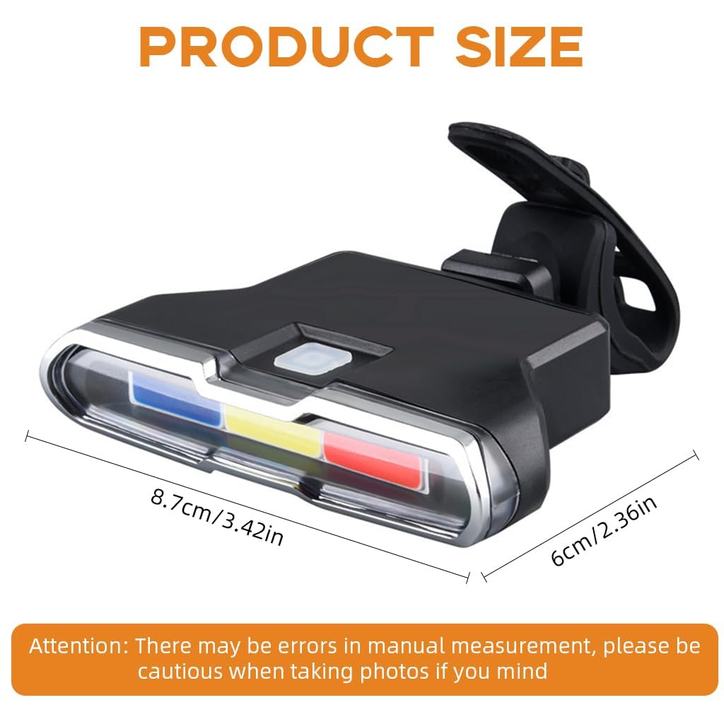 Cycle police tail light dimensions 8.7cm compact waterproof rear LED light with silicone strap

