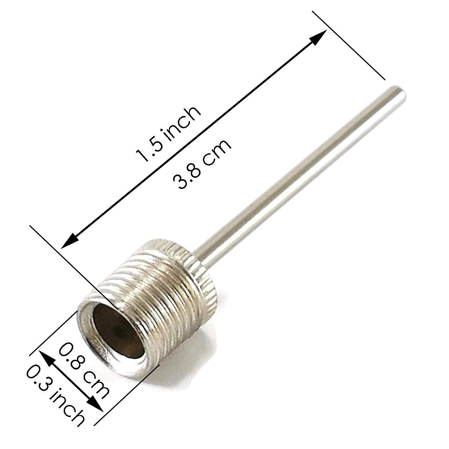 Steel ball needle 3.8cm for cycle air pump, fits football basketball handball, included with bicycle pump
