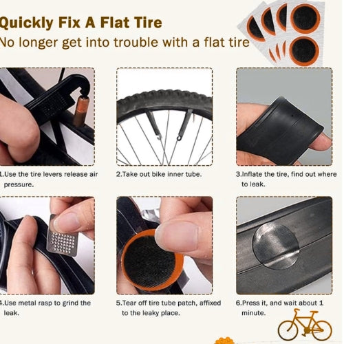 How to fix cycle puncture step by step using repair kit patches and tools
