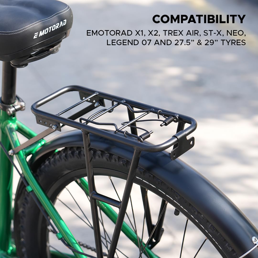 EMotorad carrier compatible with electric cycle MTB and hybrid bicycles