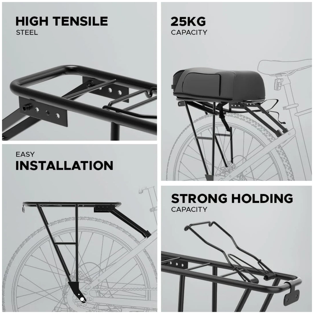 EMotorad 25kg capacity cycle carrier made from high tensile steel