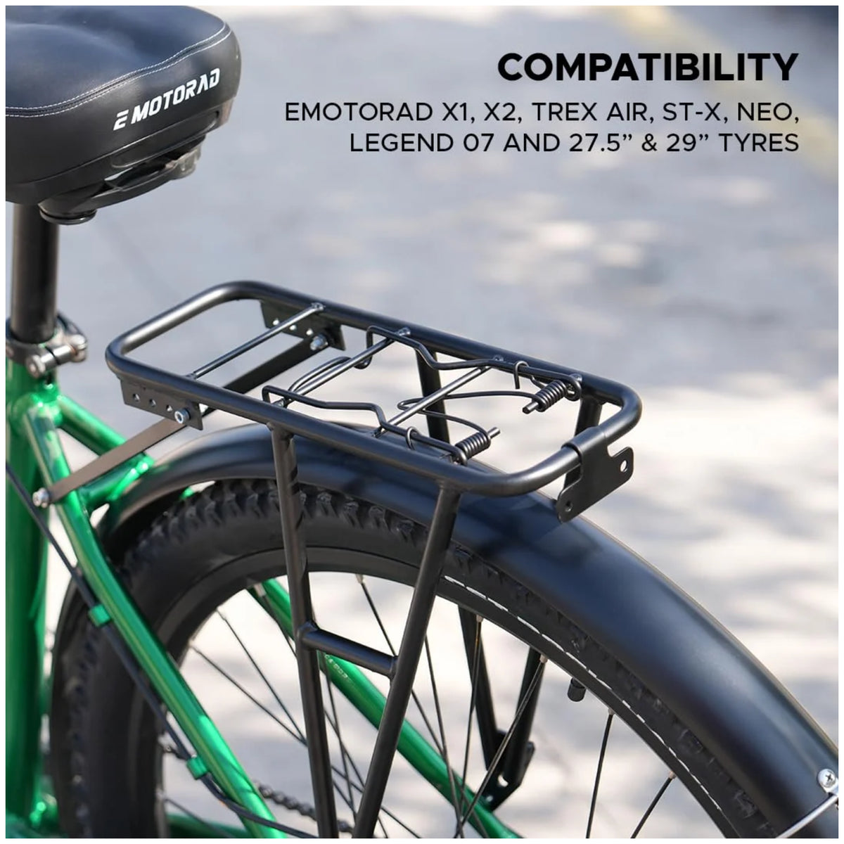 EMotorad cycle carrier compatible with X1 X2 T-Rex Air ST-X Neo Legend 07 and 27.5 29 inch tyres