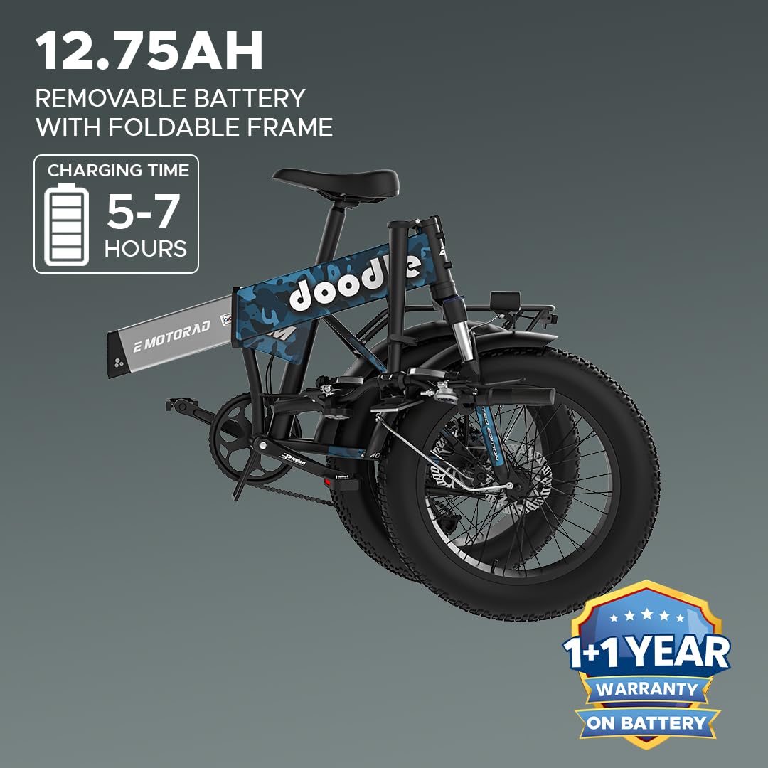 EMotorad Doodle Pro Electric Cycle | 250W Motor, 12.75Ah Battery