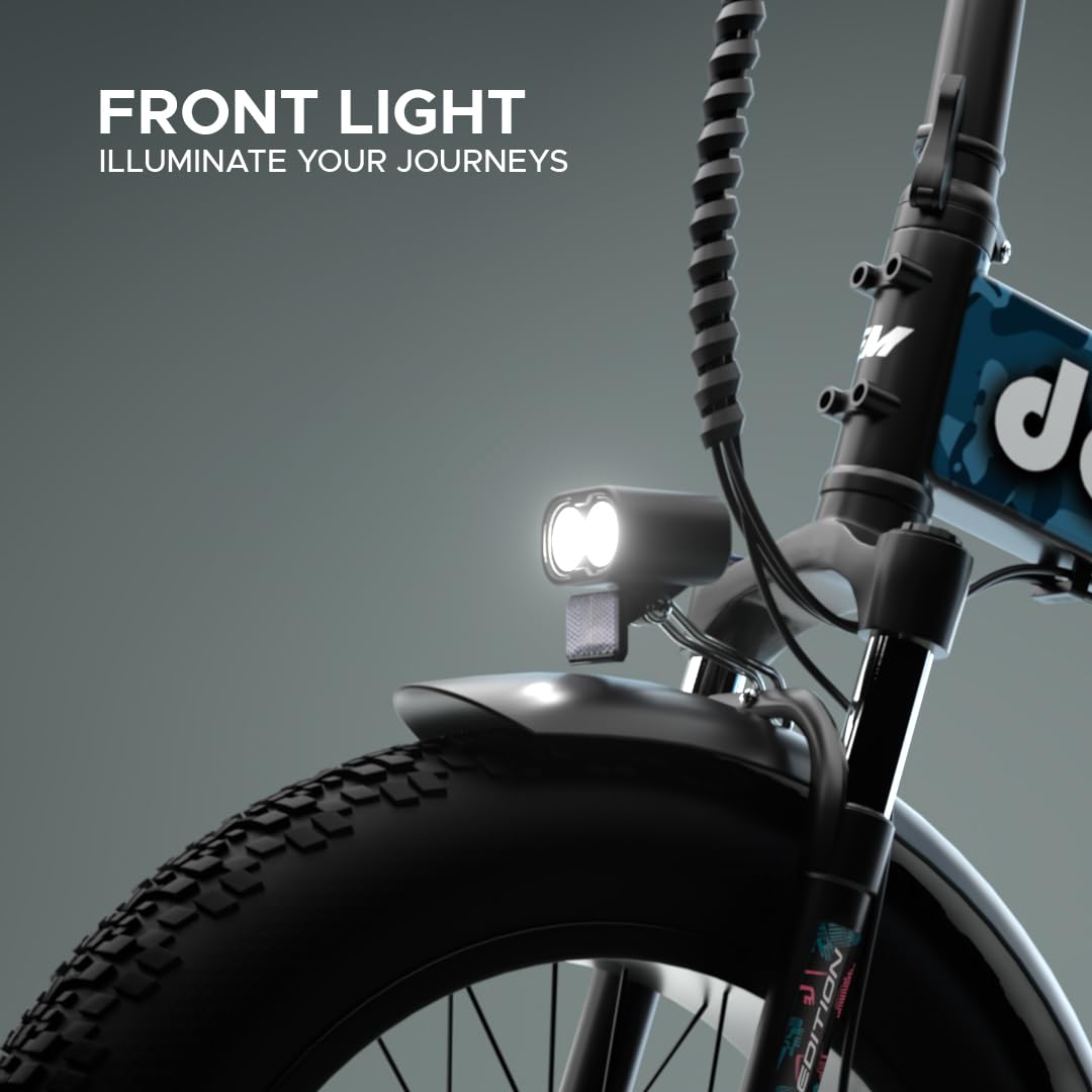 Front LED headlight on EMotorad Doodle Pro electric cycle