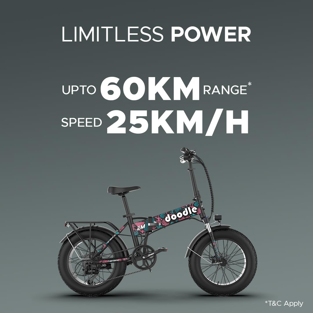 EMotorad Doodle Pro electric cycle with 60km range and top speed of 25km/h

