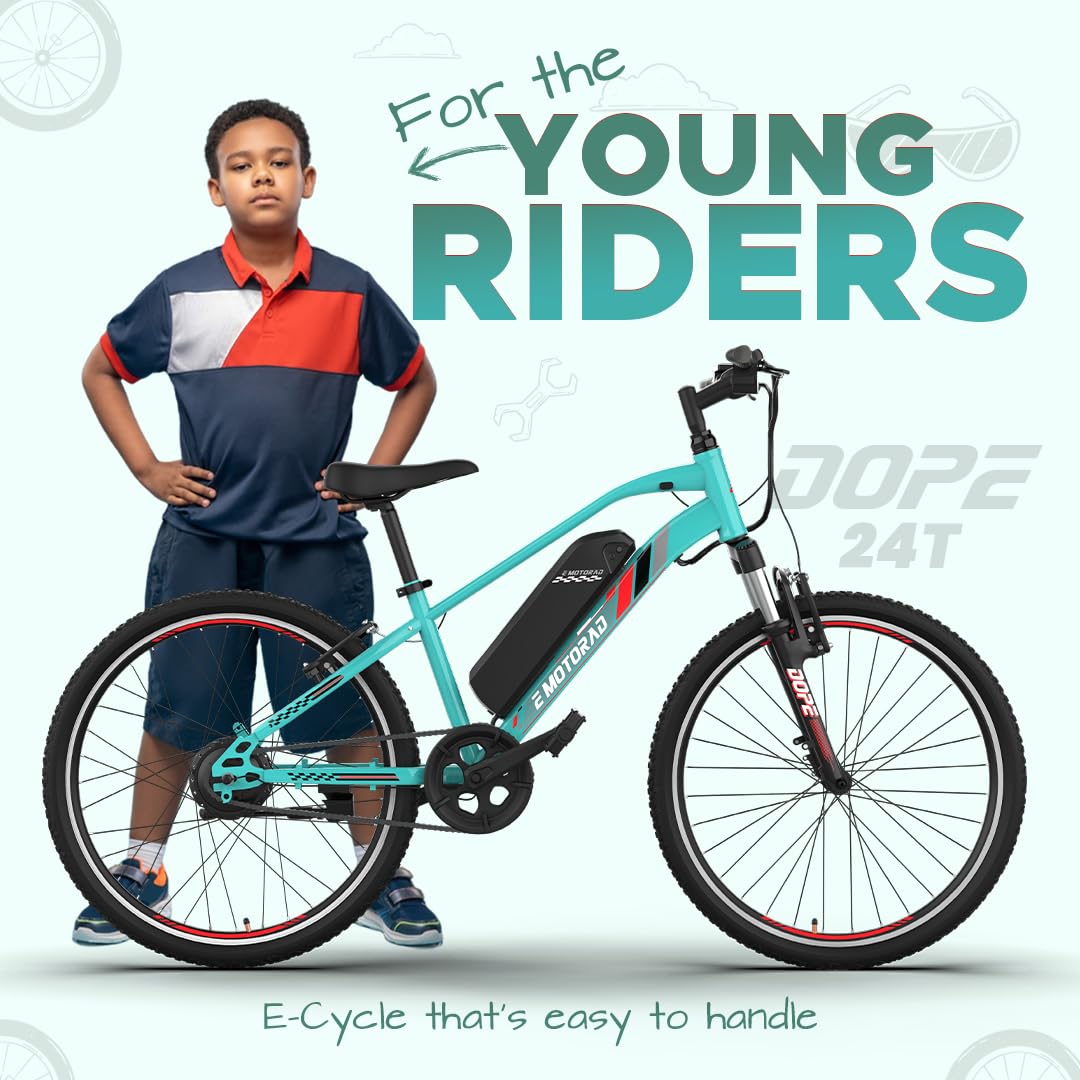 EMotorad Dope 24T electric cycle for young riders, easy to handle kids e-bike